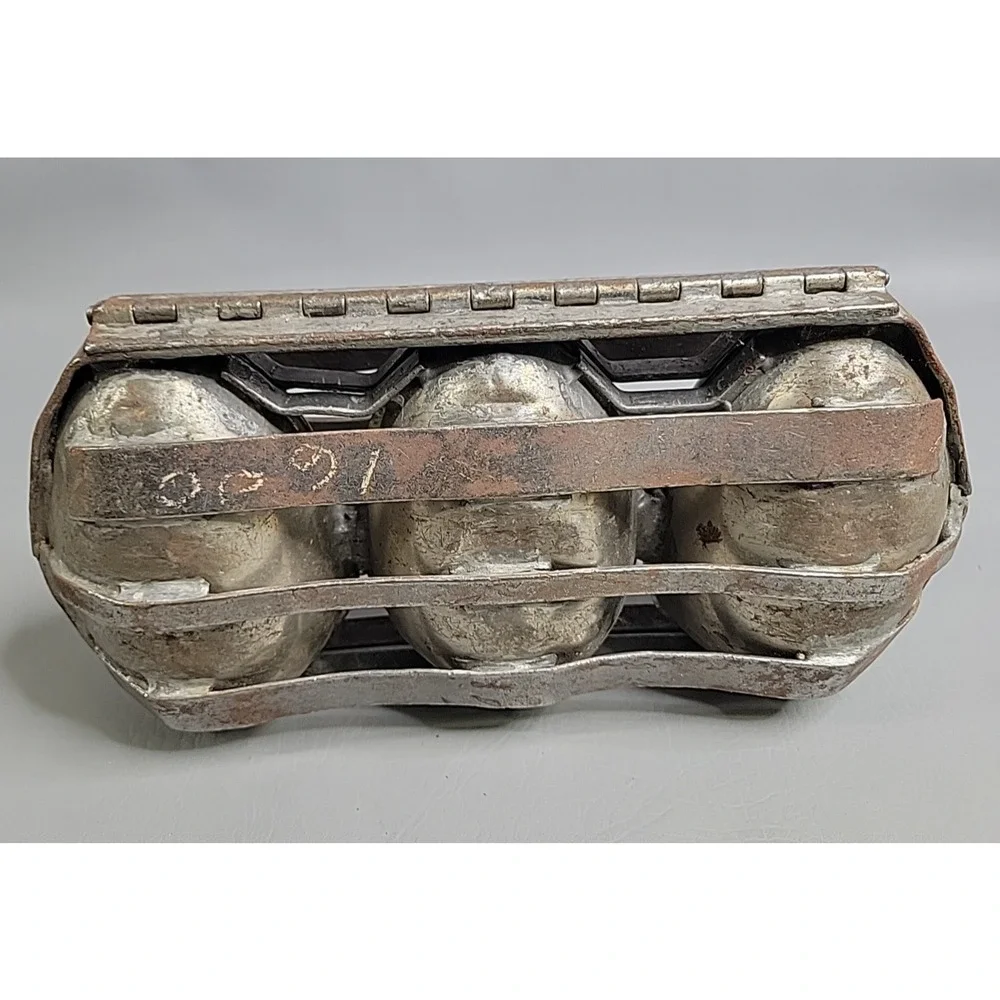 Antique Metal Hinged Chocolate Mold 3 Easter Egg